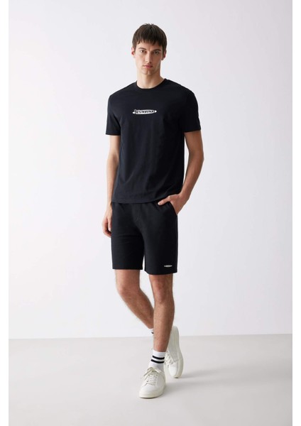 %100 Pamuk Regular Fit Bisiklet Yaka Baskılı Kısa Kollu Tişört E3783AX25SM fiyatları