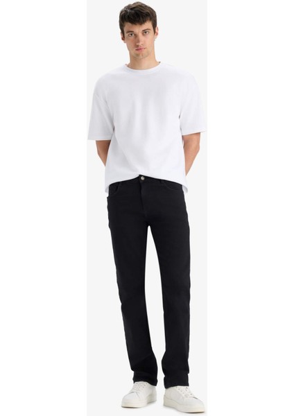 Sergio Regular Fit Normal Kalıp Normal Bel Boru Paça Siyah Jean Pantolon E7267AX25SM
