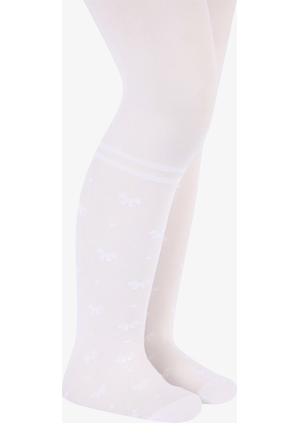 Pretty Bowtie Stripe Beyaz Külotlu Çorap fiyatları