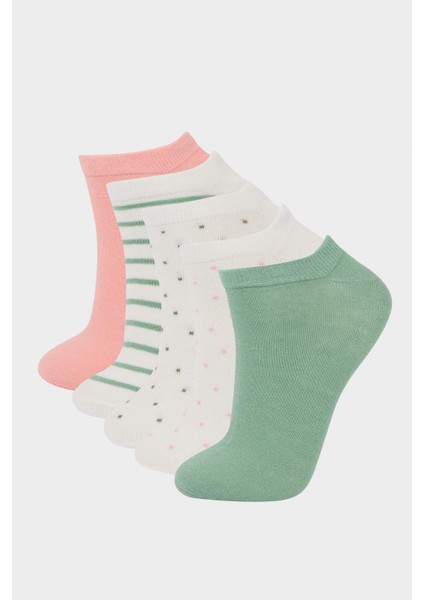 Kadın 5'li Pamuklu Patik Çorap E2170AXNS