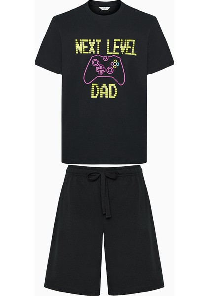 Gamer Dad Çok Renkli Şortu Pijama Takımı
