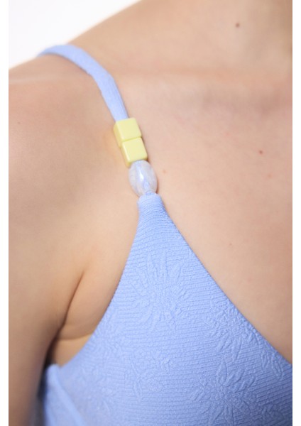 Mavi Juno Balenli Bralet Bikini Üstü