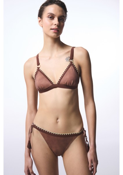 Açık Kahverengi Emery Üçgen Bikini Üstü fırsatları