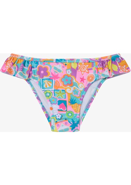 Kız Çocuk Holiday Mode Fırfırlı Bandeau Bikini Takımı