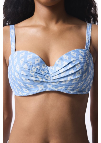 Renkli Nomi Lotus Baklava Desenli Bikini Üstü