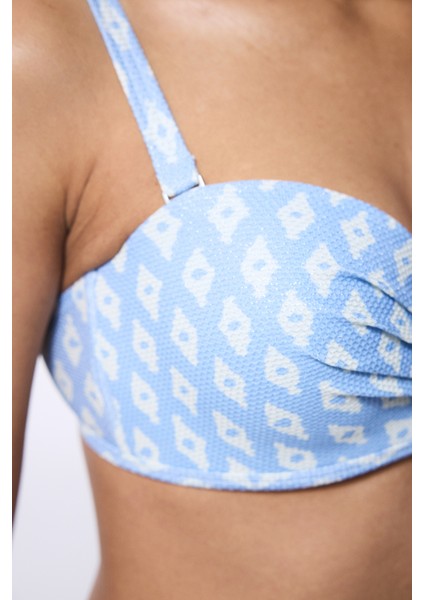 Renkli Nomi Lotus Baklava Desenli Bikini Üstü