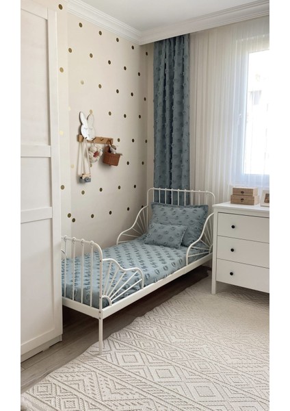 Yatak Örtüsü Ponponlu Lastikli ( Mint Yeşili )