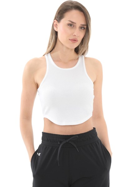 UA1389798 Under Armour Ua Rival Rib Tank Kadın T-Shirt Beyaz