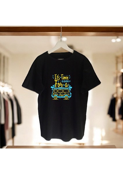 %100 Pamuk Oversize Geniş Kalıp Bisiklet Yaka Önkısmı Baskili Kısa Kollu Tişört fiyatları