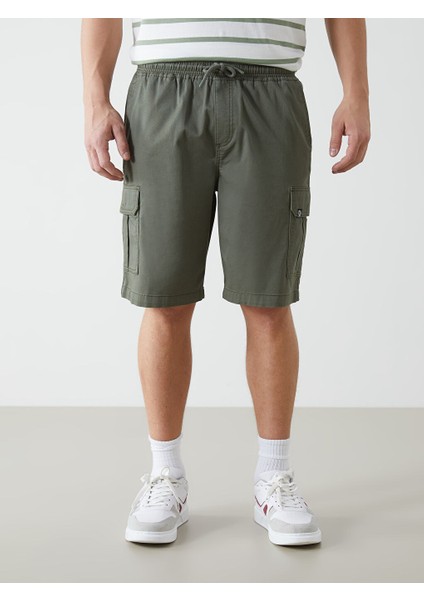 Yeni Sezon Standart Kalip Gabardin Erkek Kargo Sort - S55665Z8