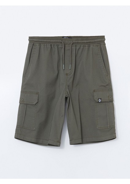 Yeni Sezon Standart Kalip Gabardin Erkek Kargo Sort - S55665Z8