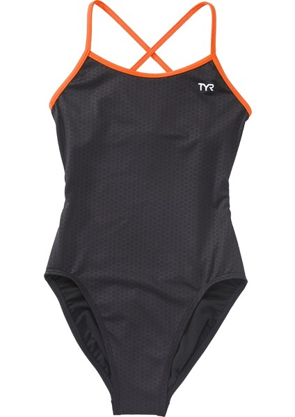 Durafast Elite® Tf Kız Çocuk Mayo - Hexa (Siyah/turuncu)