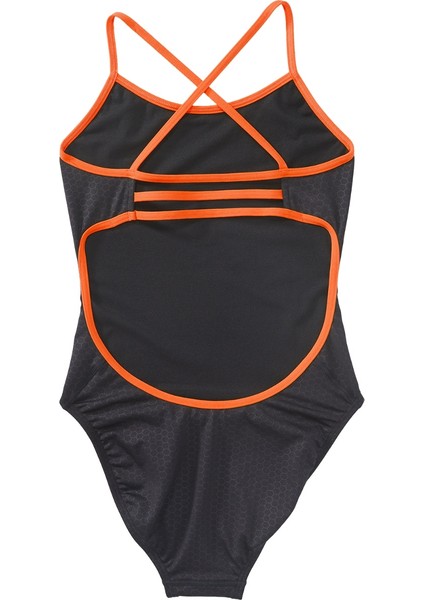 Durafast Elite® Tf Kız Çocuk Mayo - Hexa (Siyah/turuncu)