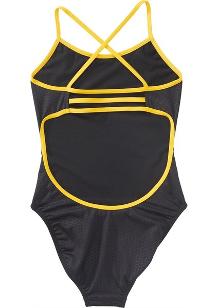 Durafast Elite® Tf Kız Çocuk Mayo - Hexa (Siyah/altın)