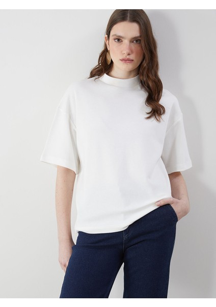 Yeni Sezon Bisiklet Yaka Oversize Kadin Tisort - S5I296Z8