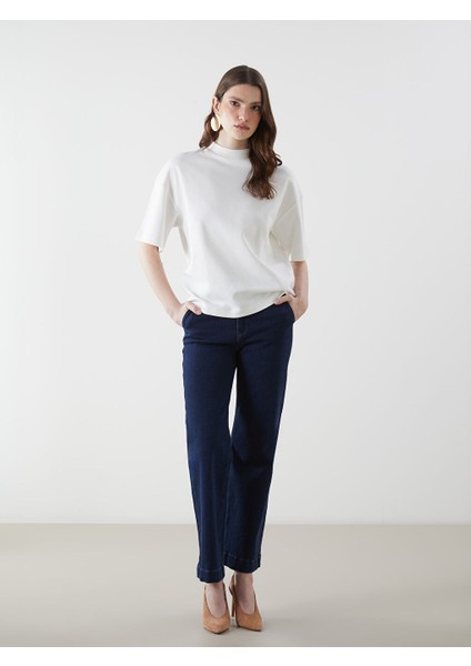 Yeni Sezon Bisiklet Yaka Oversize Kadin Tisort - S5I296Z8
