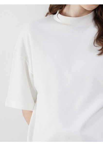 Yeni Sezon Bisiklet Yaka Oversize Kadin Tisort - S5I296Z8