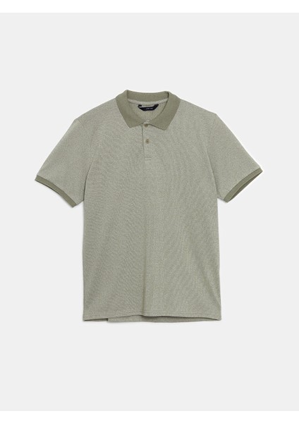 Yeni Sezon Polo Yaka Kisa Kollu Penye Erkek Tisort - S5K251Z8