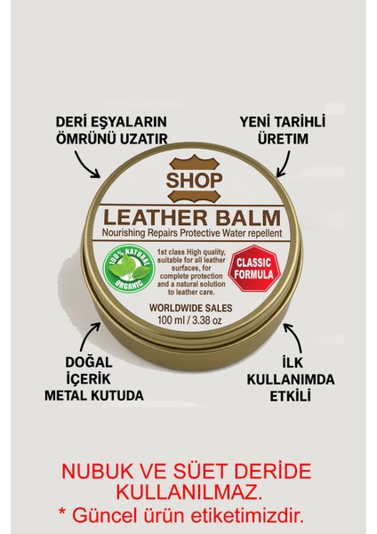 Leather Balm Deri Bakım Onarıcı Koruyucu Yağ 100 ml indirimleri