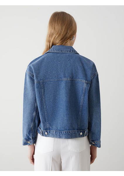 Yeni Sezon Gomlek Yaka Kadin Jean Ceket - S57613Z8 fırsatları
