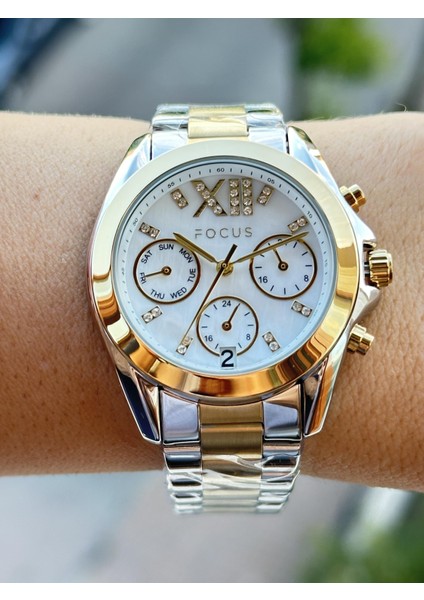Dual Time Aktif Göstregeler Komple Çelik Spor Şık Kullanıma Uygun Kadın Kol Saati