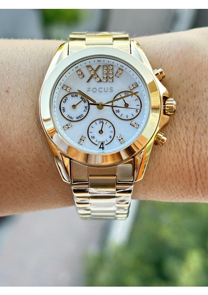Dual Time Aktif Göstregeler Komple Çelik Spor Şık Kullanıma Uygun Kadın Kol Saati