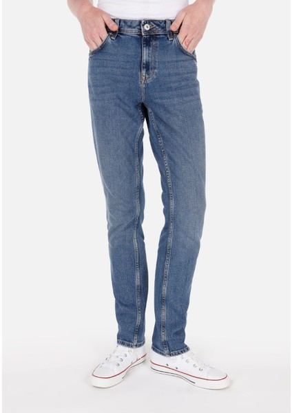 Straight Fit Düşük Bel Düz Paça Erkek Lacivert Jean Pantolon fırsatları