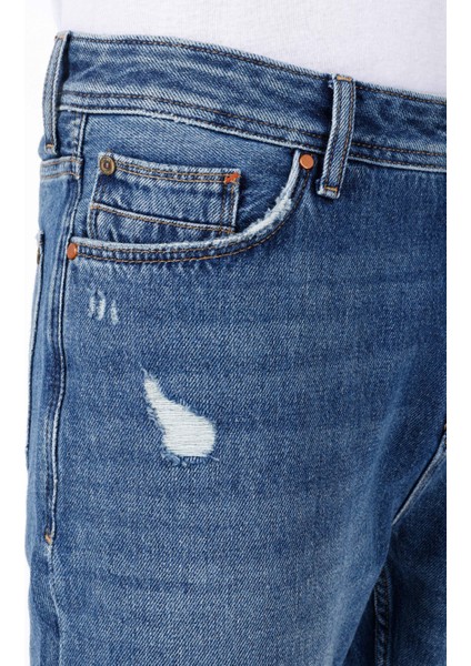 Regular Fit Orta Bel Daralan Paça Erkek Indigo Jean Pantolon indirimleri