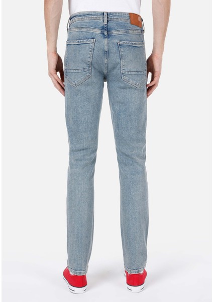 Straight Fit Düşük Bel Düz Paça Erkek Indigo Jean Pantolon fiyatları