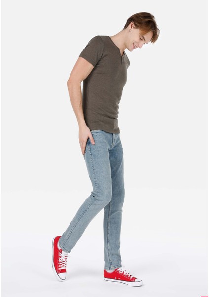 Straight Fit Düşük Bel Düz Paça Erkek Indigo Jean Pantolon modelleri