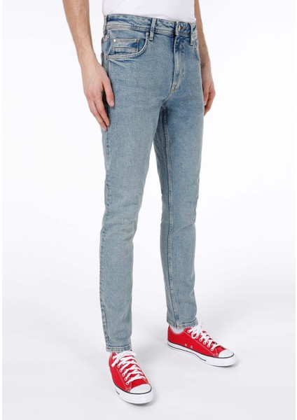 Straight Fit Düşük Bel Düz Paça Erkek Indigo Jean Pantolon fırsatları