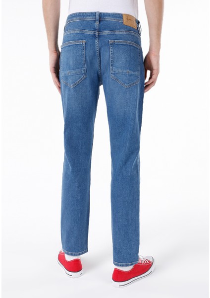 Regular Fit Orta Bel Daralan Paça Erkek Denim Jean Pantolon fiyatları