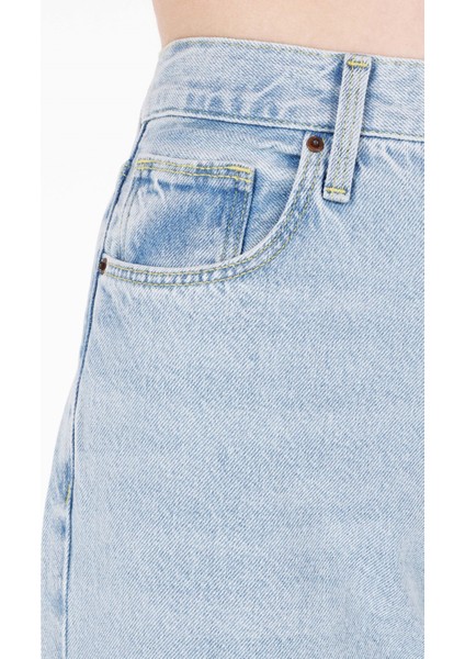 Balloon Fit Kadın Indigo Jean Pantolon