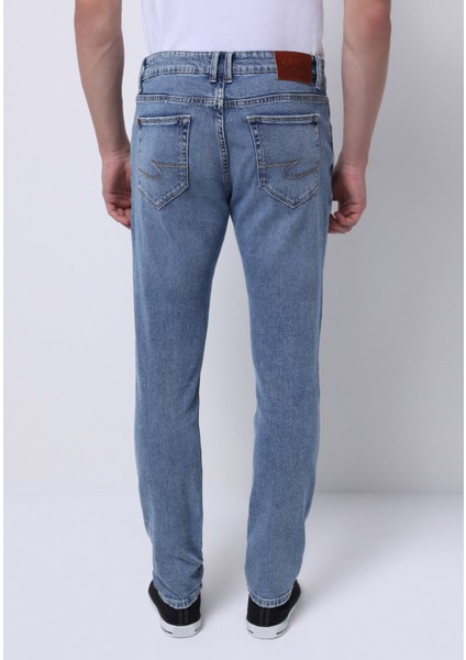 Slim Fit Erkek Indigo Jean Pantolon fiyatları