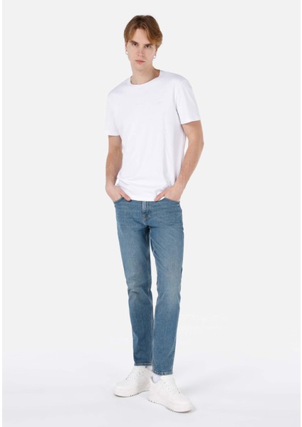 Regular Fit Orta Bel Daralan Paça Erkek Denim Jean Pantolon