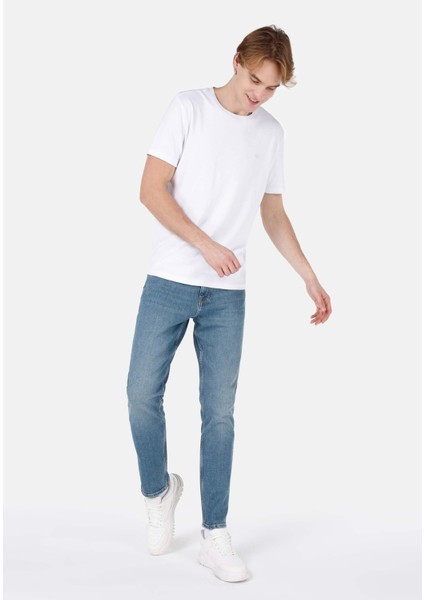 Regular Fit Orta Bel Daralan Paça Erkek Denim Jean Pantolon modelleri