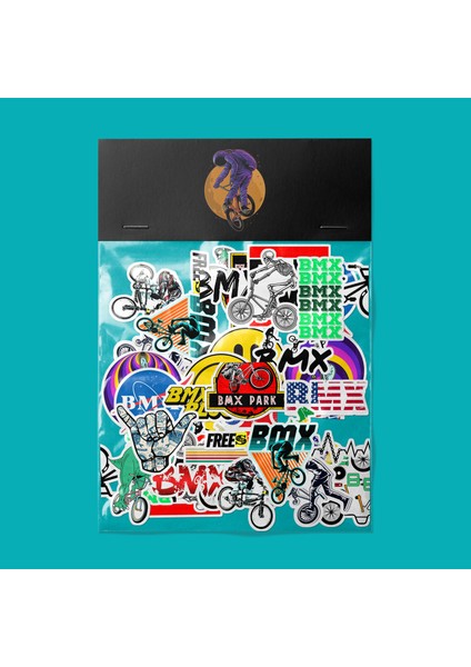 Bmx Sticker Paketi -Bullet Journal - Ajanda - Planner - Defter - Laptop Etiket Çıkartma Çok Renkli 10 x 15 Paket Boyutu 3 x 5 cm Stickerlar Paket Içeriği 25 Adet Dadi Ramba Sticker