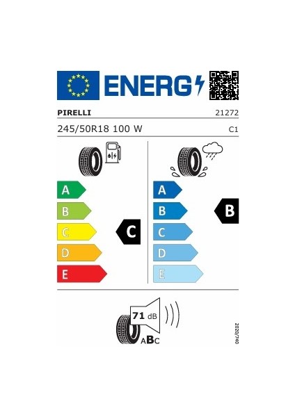 245/50R18 100W R-F Cınturato P7 (Moe) - Yaz Lastiği (2024 Üretim)