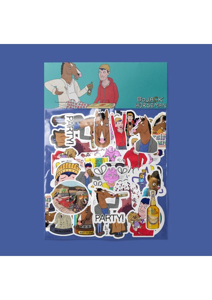 Bojack Horseman Sticker Paketi -Bullet Journal - Ajanda - Planner - Defter - Laptop Etiket Çıkartma Çok Renkli 10 x 15 Paket Boyutu 3 x 5 cm Stickerlar Paket Içeriği 25 Adet Dadi Ramba Sticker