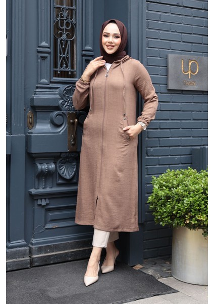 Kapşonlu Camel Tesettür Kap 539C fiyatları