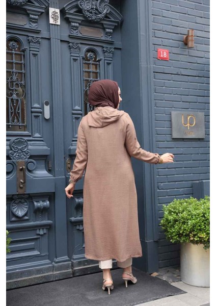 Kapşonlu Camel Tesettür Kap 539C modelleri