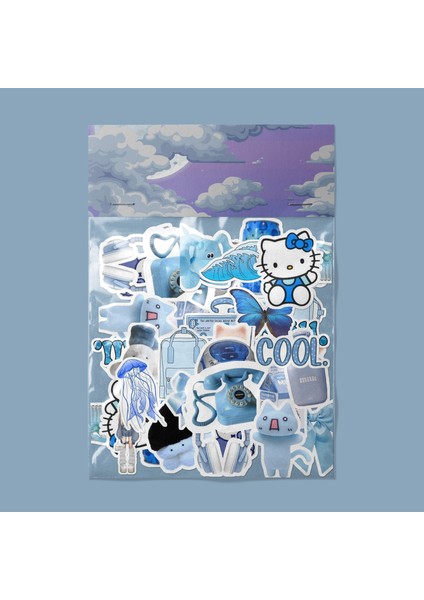 Blue Everskies Sticker Paketi -Bullet Journal - Ajanda - Planner - Defter - Laptop Etiket Çıkartma Çok Renkli 10 x 15 Paket Boyutu 3 x 5 cm Stickerlar Paket Içeriği 25 Adet Dadi Ramba Sticker