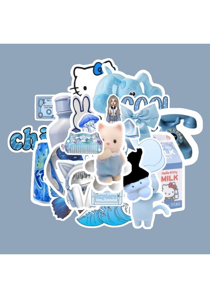 Blue Everskies Sticker Paketi -Bullet Journal - Ajanda - Planner - Defter - Laptop Etiket Çıkartma Çok Renkli 10 x 15 Paket Boyutu 3 x 5 cm Stickerlar Paket Içeriği 25 Adet Dadi Ramba Sticker