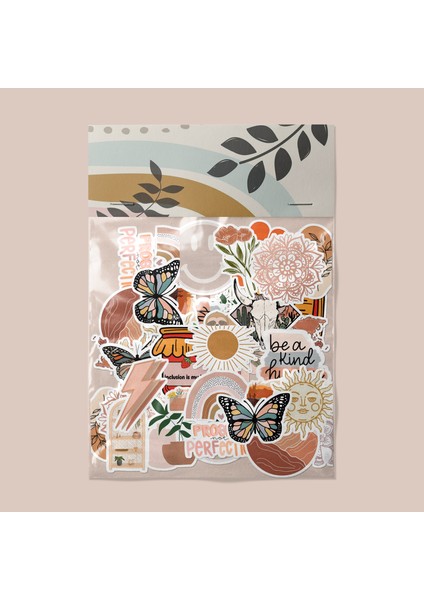 Boho Sticker Paketi -Bullet Journal - Ajanda - Planner - Defter - Laptop Etiket Çıkartma Çok Renkli 10 x 15 Paket Boyutu 3 x 5 cm Stickerlar Paket Içeriği 25 Adet Dadi Ramba Sticker
