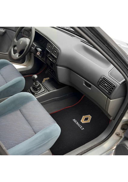 Renault 19 Europa 5 Parça Nakış Işlemeli Siyah Araç Oto Halı Paspas