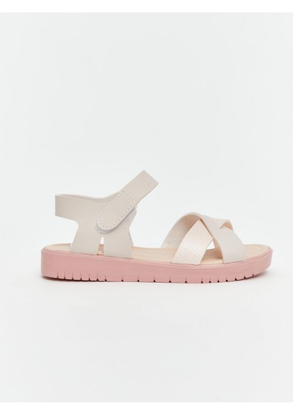 Lcw Steps Çapraz Bantlı Cırt Cırtlı Kız Çocuk Sandalet