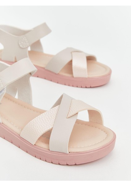 Lcw Steps Çapraz Bantlı Cırt Cırtlı Kız Çocuk Sandalet