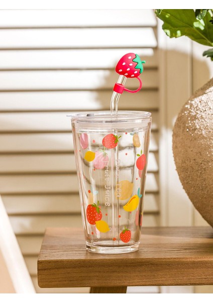 Lcw Home Baskılı Pipetli Cam Bardak 400 ml (S5)