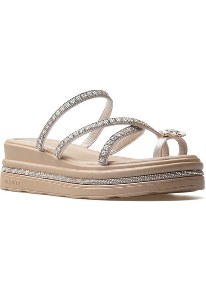 Kadın Taş Detaylı Topuklu Parmak Arası Günlük Terlik 25Y 25Y398-2 Z fırsatları