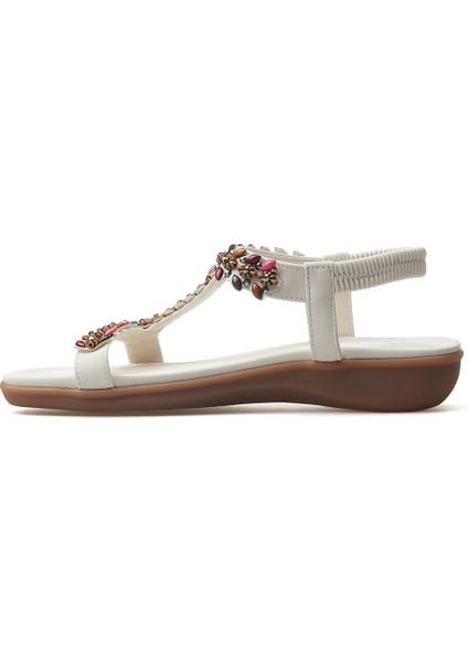 Kadın Taş Detaylı Günlük Sandalet 25Y 25Y150-8 Z